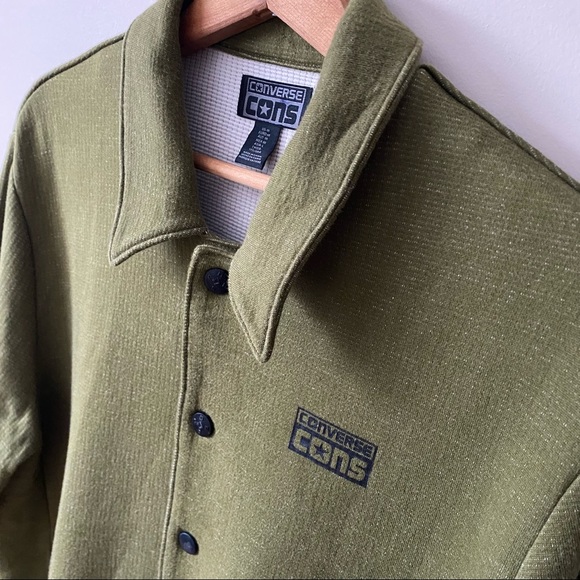 Converse | Green Oversized Button Down Sweater Jacket - Picture 7 of 12